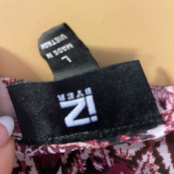 Blouson top with Jacquard zigzag print in purple - Picture 4 of 4